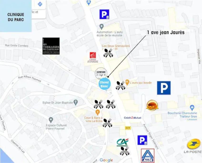 Bel Appart Fonctionnel Et Lumineux En Centre Ville, Clinique Et Tram A 5 Mn, Situation Ideale ! 卡斯泰尔诺勒莱 外观 照片